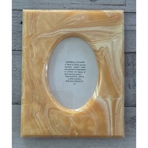 Imperial Stone VTG Photo Frame Handcraft Finely Ground Minerals & Organic Resins